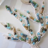 beaded coral sash