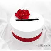 Wedding Money Card Box with Gorgeous Fabric Handmade Flowers