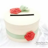 Wedding Money Card Box with Gorgeous Fabric Handmade Flowers
