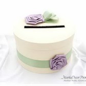 Wedding Money Card Box with Gorgeous Fabric Handmade Flowers