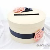 Wedding Money Card Box with Gorgeous Fabric Handmade Flowers