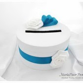 Wedding Money Card Box with Gorgeous Fabric Handmade Flowers