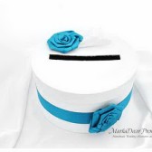 Wedding Money Card Box with Gorgeous Fabric Handmade Flowers