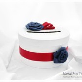 Wedding Money Card Box with Gorgeous Fabric Handmade Flowers