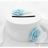 Wedding Money Card Box with Gorgeous Fabric Handmade Flowers