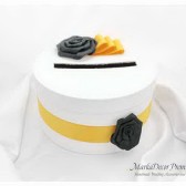 Wedding Money Card Box with Gorgeous Fabric Handmade Flowers