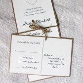 Rustic Heart Twine and Kraft Wedding Invitation