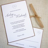 Rustic Burlap Ribbon Wedding Invitation