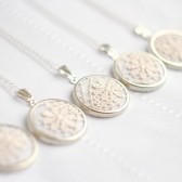 Bridesmaid necklace with ivory / cream lace