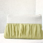 pleated linen clutch