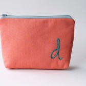 Personalized Cosmetic Bag, Embroidered Initial