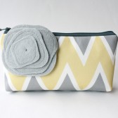 Chevron Clutch, Yellow and Gray, 