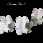 Bridal Hair Pins, Set Of 3 Hydrangea Trios, Hair Pins With Clear Swarovski Rhinestones