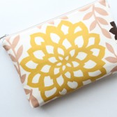 Cosmetic Bag Clutch, Yellow Floral
