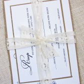 Vintage Lace Wrapped wedding invitation