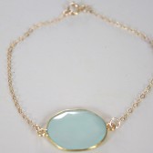 Tiffany Blue Chalcedony Gold Bracelet