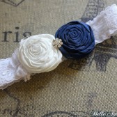 Fabric Rosettes Garter Set