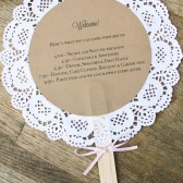Doily Wedding Program Fans