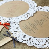 Doily Wedding Program Fans