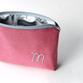 personalized Cosmetic Bag with Embroidered Initial