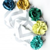 Chevron Clutch Set and Flower Brooch