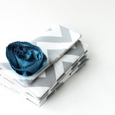 Chevron Clutch Set and Flower Brooch