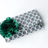 Bridal Clutch , Grey and Emerald