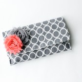 Bridal Clutch , Grey and Coral