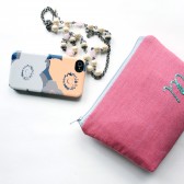 Personalized Cosmetic Bag with Embroidered Initial