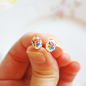 Floral Cameo Ear Posts