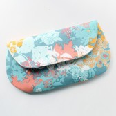 Bridal Clutch Purse, Spring Flowers, Aqua and Coral