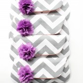 Bridesmaid Clutch Set, Grey and Purple, Chevron