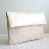 lace and leather clutch