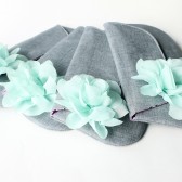 Bridesmaid Clutch Set, Grey and Mint