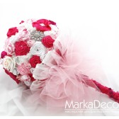 Brooch Bouquet Bridal Bouquet Jewelled Bouquet in White, Fuchsia and Pink