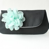 Black and Mint Bridesmaid Wedding Clutch