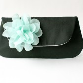 Bridal Clutch in Black and Mint