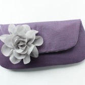 Bridesmaid Clutch, Purple and Gray