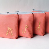 Personalized Cosmetic Bag Set, Monogrammed Make Up Bag