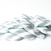 Chevron Clutch Gray and Mint