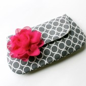 Bridal Clutch in Gray and Pink