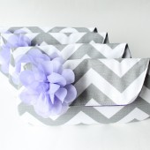 Bridesmaid Clutch Set, Gray and Lavender