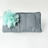 Mint and Gray Clutch Purse