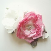 Romantic Pink and White Rose Flowers wedding handmade hand dyed