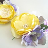 Mommy and Baby Bouquet Hair clip and headband matching set Handmade satin flowers Spring Party