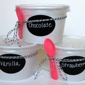 8 oz. Ice Cream Cup Set with Chalkboard Labels 