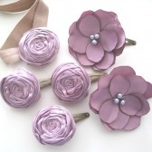 Bridal Party Dusty Lavender Spring Pastel Wedding Rosette Clips set