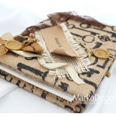 Wedding Guest Book Natural with Printed Keys and Vintage Decorations