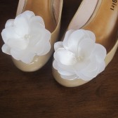 White Camellia Shoe clips