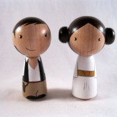 Kokeshi Leia and Han Cake Topper